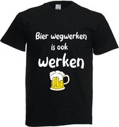 Grappig T-shirt - bier wegwerken - bier - werken - feestje - kermis - carnaval - maat 4XL