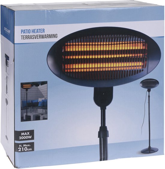 Exellent electrics terrasverwarmer - Staand - 3 warmte standen - Tot 2000 Watt