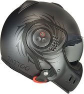 ROOF - RO5 BOXER V8 S TATTOO MATT GRAPHITE - BLACK - ECE goedkeuring - Maat S - Integraal helm - Scooter helm - Motorhelm - Zwart - ECE 22.05 goedgekeurd