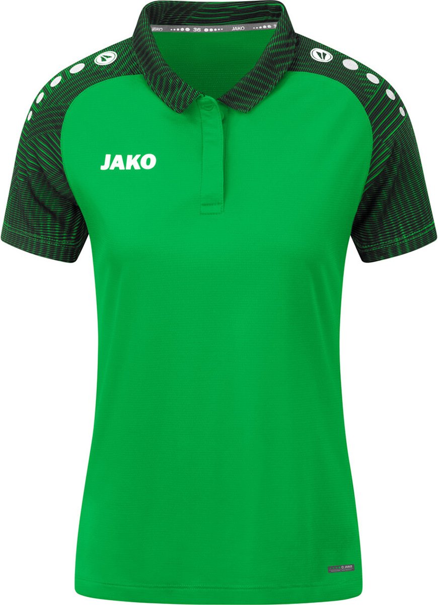 JAKO Polo Performance Dames Zachtgroen-Zwart Maat 38