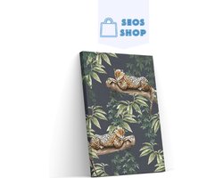 SEOS Shop ® Diamond Painting Volwassenen - Diamond Painting Kinderen - Diamond Painting Pakket Volledig - HQ Jachtluipaard - 40x50cm