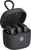 Boîtier de charge Telesin Allin pour RØDE Wireless GO & Wireless GO II - Avec banque d'alimentation intégrée de 4 000 mAh - Gris foncé