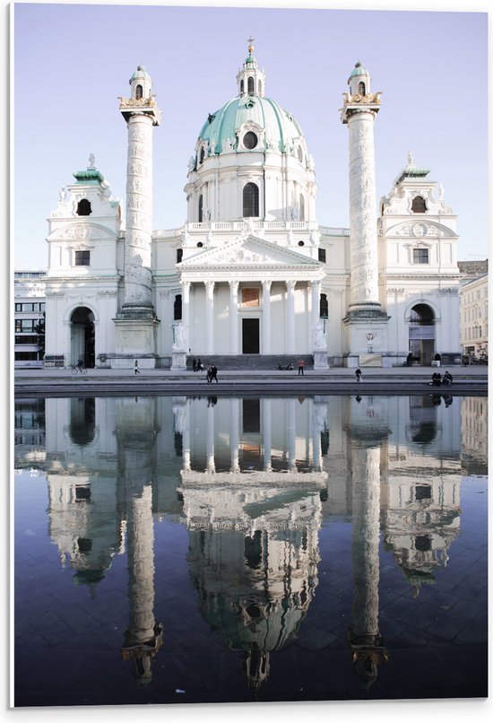 WallClassics - PVC Schuimplaat- Karlskirche kerk - Oostenrijk - 40x60 cm Foto op PVC Schuimplaat