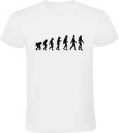 Aap mens robot evolutie Heren T-shirt | toekomst | programmeur | robots | techniek | techno | ontwikkeling | Wit