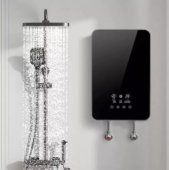 Moderne elektrische douche boiler verwarmd tot 60°C - LCD digitaal - 8000W - Badkamer douche warmwaterverwarmer