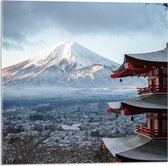 WallClassics - Acrylglas - Hoogste Berg van Japan - Fuji - 50x50 cm Foto op Acrylglas (Met Ophangsysteem)