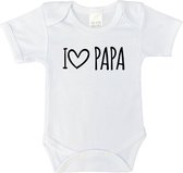 Rompertje - I love papa - maat: 92 - korte mouwen - kleur: wit - 1 stuks - romper - rompers - rompertjes - baby born - geschenk aankondiging - zwanger - geschenk - geschenk cadeau - cadeau - baby