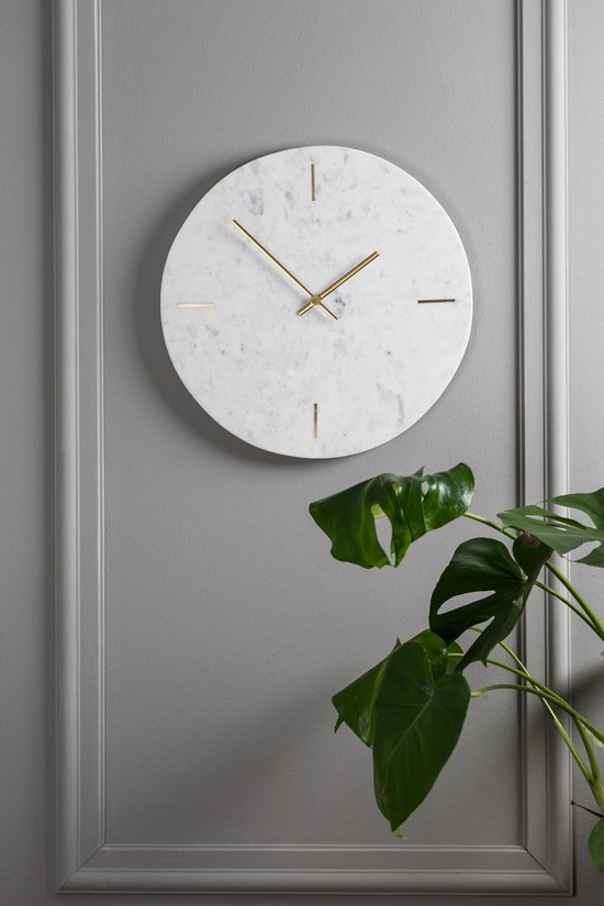Light & living Light&Living Klok Moreno Marmer Wit 43 x 43