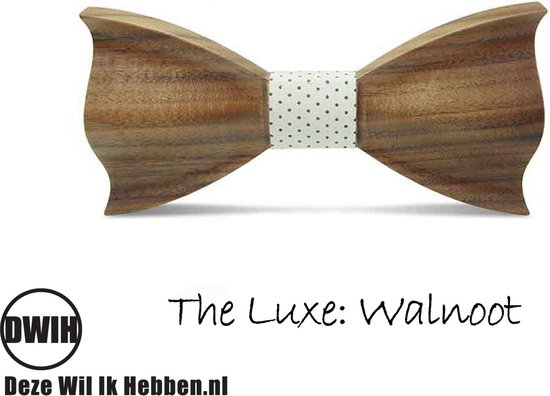 Mr. Bow Tie - Houten vlinderstrik met Pochet - Zwart - Smoking