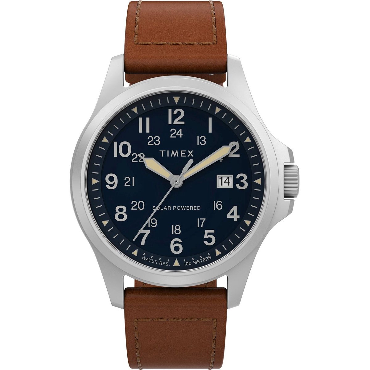 Timex Field Post Solar TW2V03600 Horloge - Leer - Bruin - Ø 41 mm