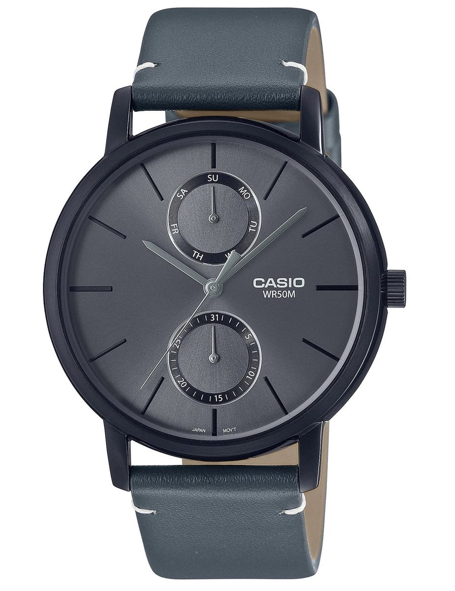 Casio Casio Collection MTP-B310BL-1AVEF Horloge - Leer - Grijs - Ø 40 mm