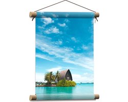 Textielposter - Hotel op het Water - Malediven - 30x40 cm Foto op Textiel