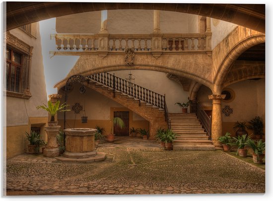 WallClassics - Verre Acrylique - Bâtiment Historique - Ca'n Oleza Espagne - 40x30 cm Photo sur Verre Acrylique (avec système de suspension)