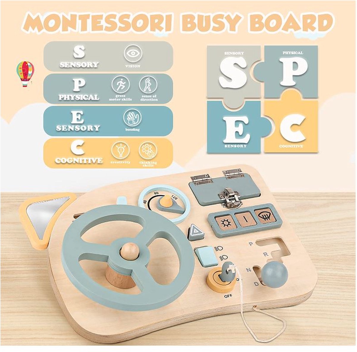 Montessori Jouet volant pour enfant, planche occupée, speelgoed en