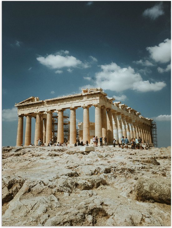 Poster Glanzend – Historisch Monument Parthenon - Griekenland - 75x100 cm Foto op Posterpapier met Glanzende Afwerking