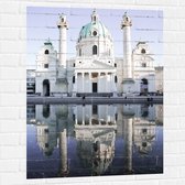 WallClassics - Muursticker - Karlskirche kerk - Oostenrijk - 75x100 cm Foto op Muursticker