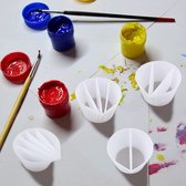 Compartiment mal voor DIY hars/acryl verf-gekleurde pigmenten Diverter Cup-vloeistof kunst Divider Cup-sieraden kunst maken tool-herbruikbare siliconen|| 4 holes/ R 86