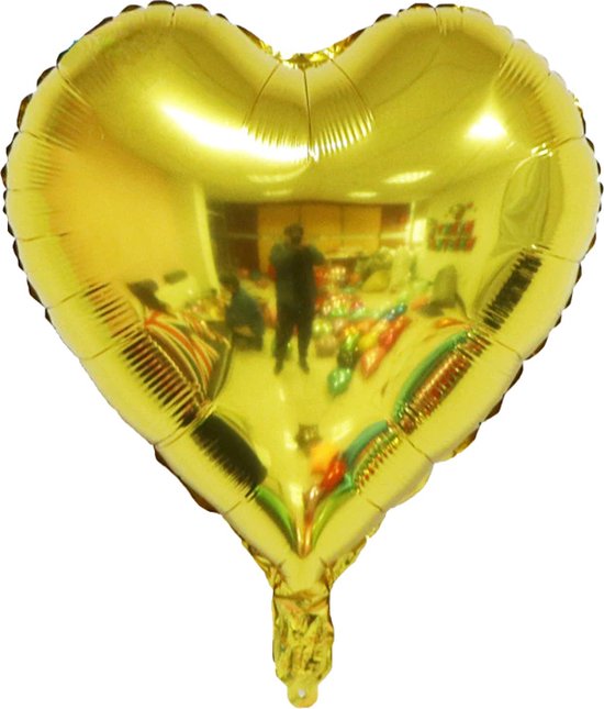 Hartjes Ballonnen (3) - Folieballon Hartje - Hartvorm - Liefde - Decoratie Hart - Kleur: Goud