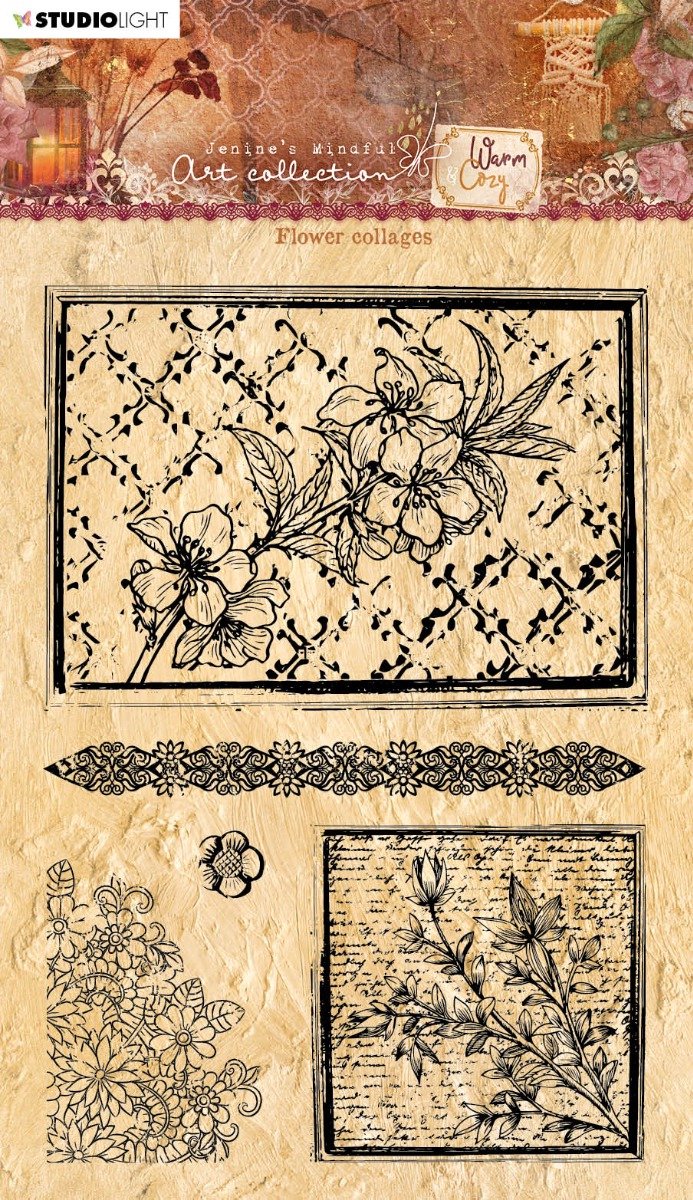 Studio Light Warm & cozy clear stamp Flower collages nr.10