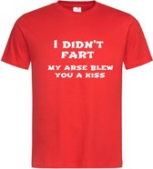Grappig T-shirt - I didn't fart - kiss - farter - vader - vaderdag - papa - scheet - scheten - stinkerd - maat 4XL