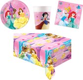 Disney Princess - Kinderfeest - Feestpakket - Feestartikelen - 8 Kinderen - Tafelkleed - Bekers - Bordjes - Servetten.