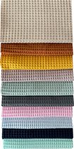 BINK Bedding - 10 lapjes - Quilt Patchwork - Pique / Wafel 25 x 25 cm. Set = 10 lapjes