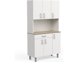 Buffetkast Gabe-Kronberg eik/mat wit - CBA - Buffetkast - Wit - Melamine; Spaanplaat
