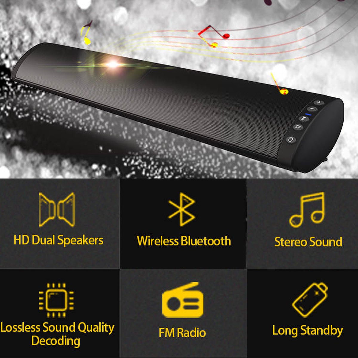 Hd Bluetooth - BS41 -Audio 20W Diepe Bass Stereo Speaker Draadloze Bosee Soundbar Geniet van een meeslepende audio-ervaring met de HD Bluetooth - BS41 -Audio 20W Diepe Bass Stereo Speaker Draadloze Bosee Soundbar! - Merkloos