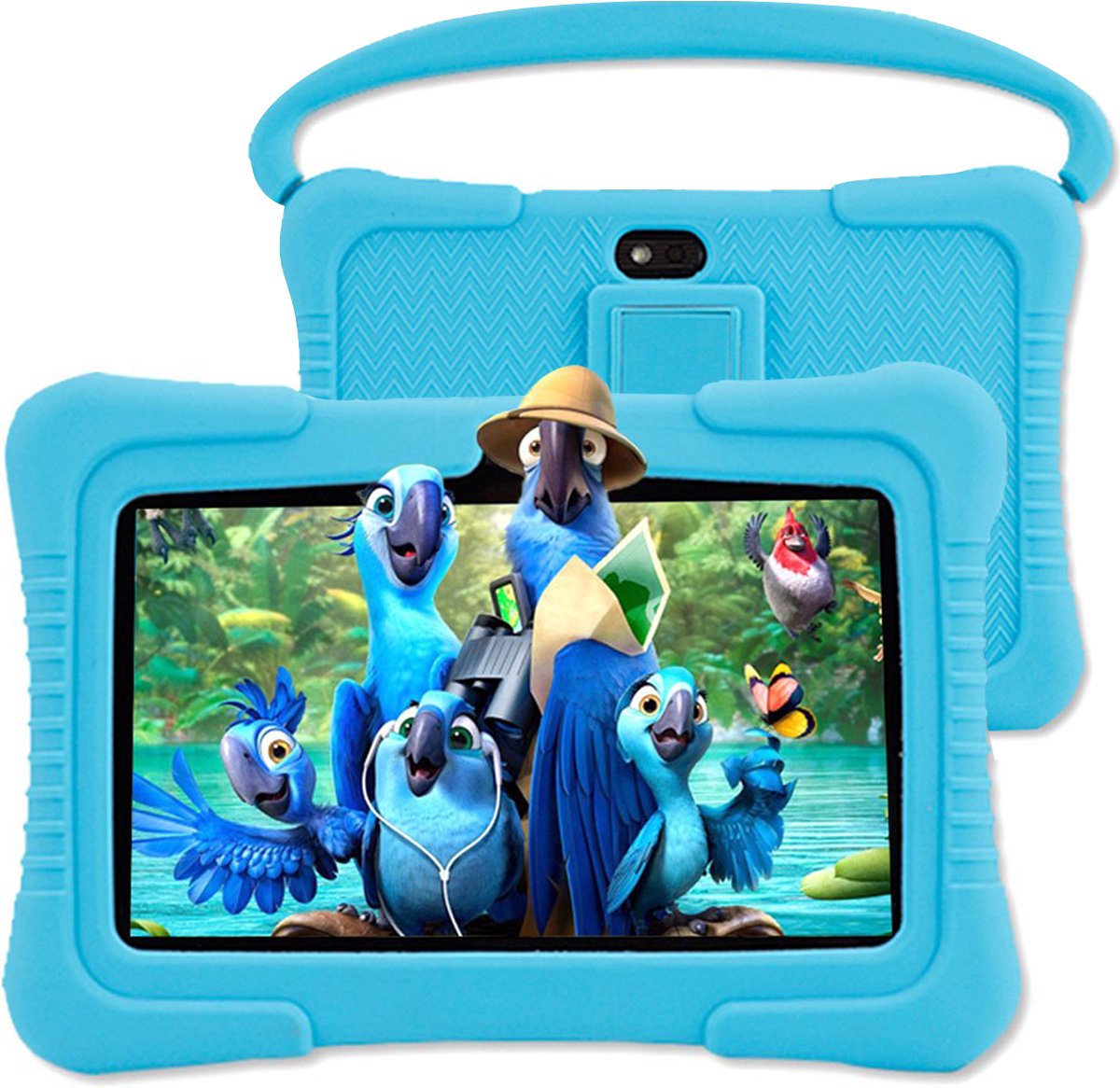 ZINLY® Kindertablet - Tablet - 7 inch - Android 10.0 - Langdurig gebruik - Kids Proof - Kinder tablet voor kinderen vanaf 3 jaar Incl beschermhoes & Ouderlijk Toezicht App - Blauw