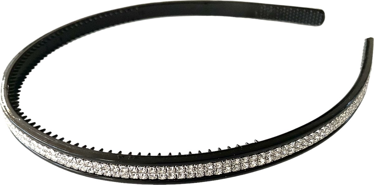 Dames Haarband - Diadeem - Meisjes - Strass - Zwart - (417)