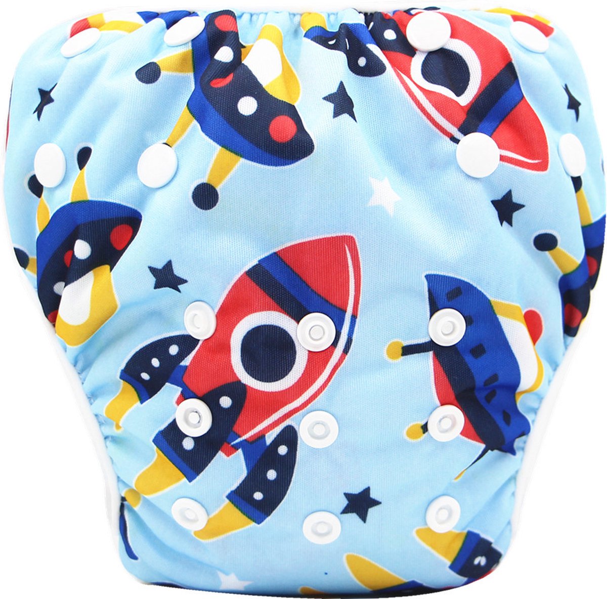 Goedkoopste RAMBUX® - Zwemluier - Ruimte - Wasbaar & Verstelbaar - Zwembroek voor Zwembad - Zwemshort Baby & Peuter - 3-15 KG - 0-3 Jaar