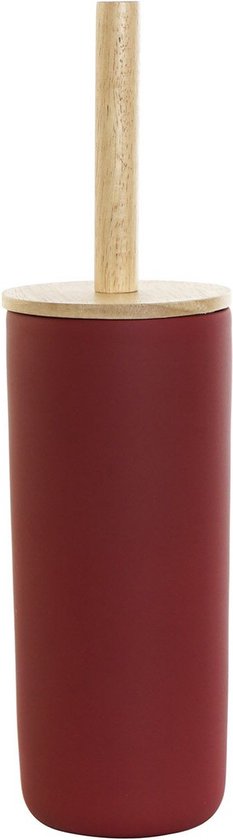 Vooravond Gloed sponsor Wc-borstel/toiletborstel met houder rood 39 cm van bamboe/steen -  Toiletgarnituur | bol.com