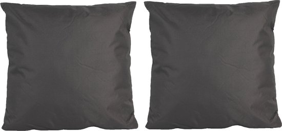 4x Grote bank/sier kussens voor binnen en buiten in de kleur antraciet grijs 60 x 60 cm - Tuin/huis kussens