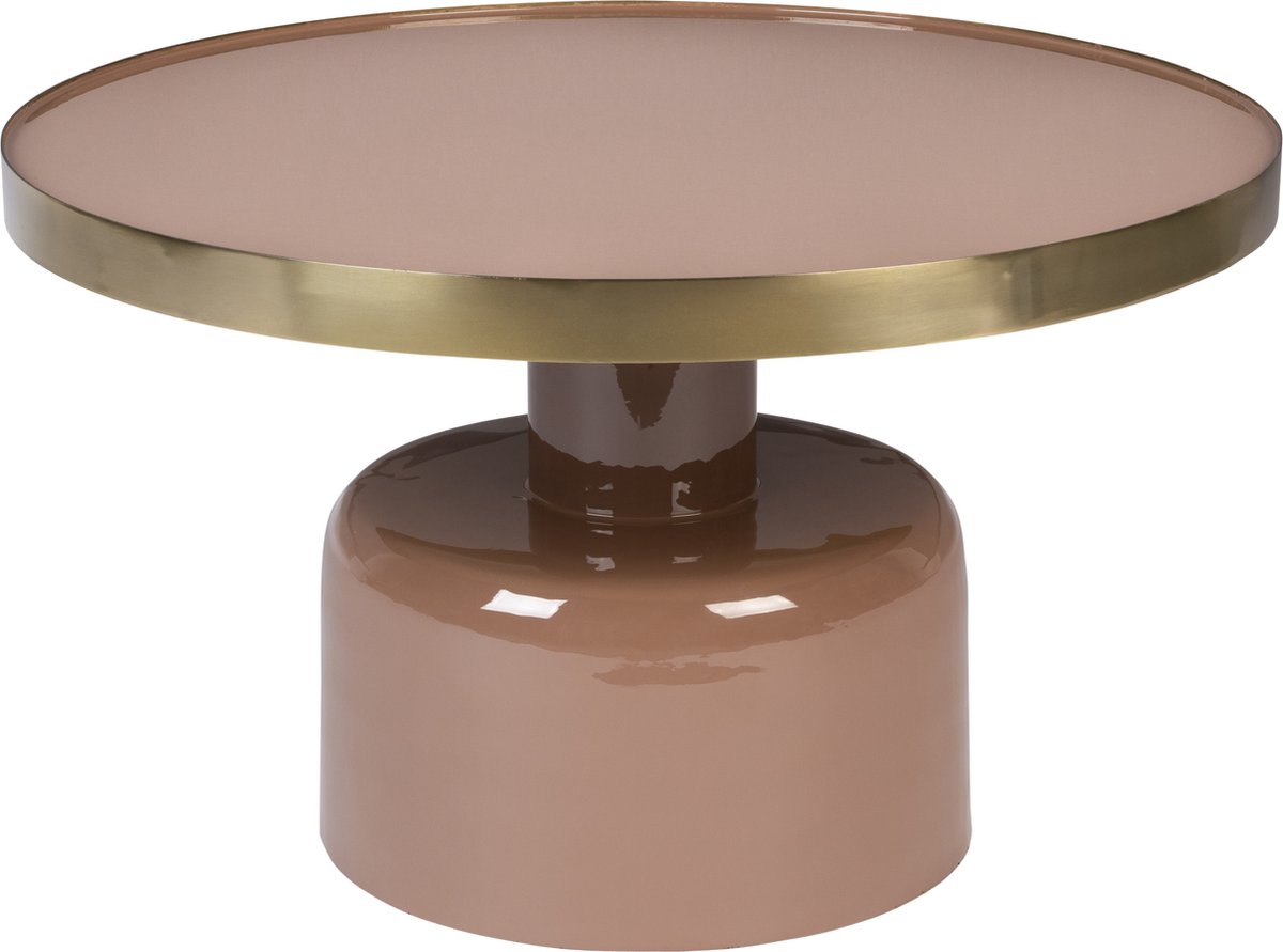 Glam Salontafel Rond 60 cm Roze/ Goud