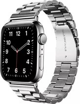 LunaLux® - Bracelet pour Apple Watch - 42/ 44/45/49mm - Argent - Convient pour iWatch 1,2,3,4,5,6,7,8,SE - Acier Inoxydable - Réglable