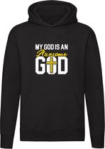 My god is an awesome god Hoodie - geloof - faith - kruis - kerk - bidden - unisex - trui - sweater - capuchon