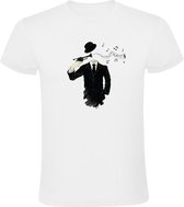 Man zonder hoofd Heren T-shirt - muziek - trompet - muzieknoten - jazz - geluid - sound