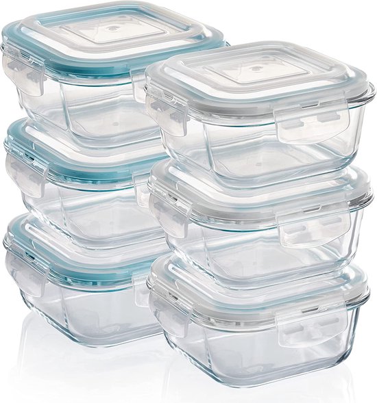 Grizzly Plastic Luchtdichte Voedselopslagcontainer Set, 8x Meal Prep Containers Met Deksels Rechthoekig Stapelbaar Breukvast Magnetron En Vaatwasmachinebestendig 663396906