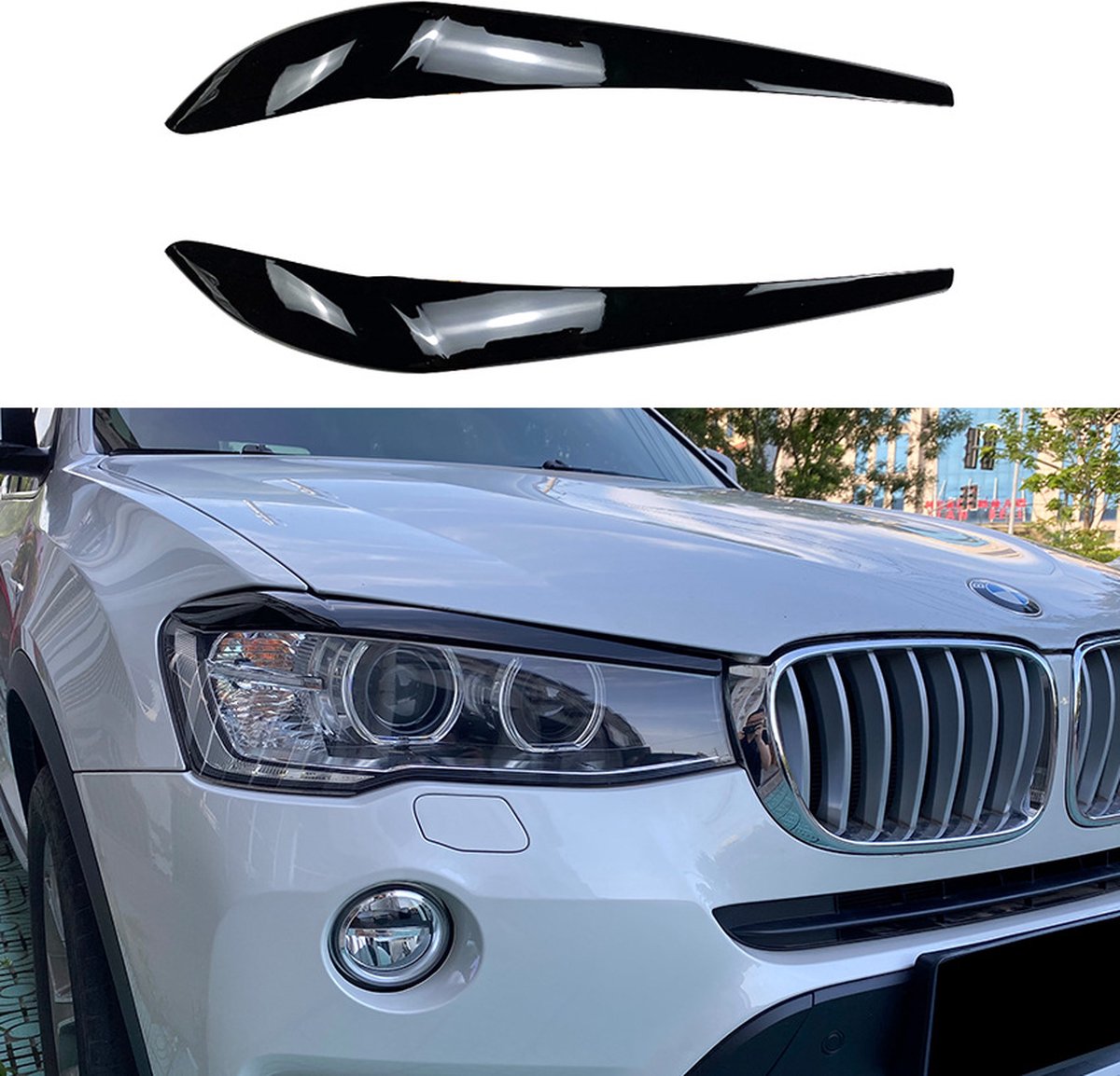 Booskijkers zwart glans voor BMW X3 F25 (Facelift) & X4 F26 2014-2017 (pre-Facelift + Facelift)