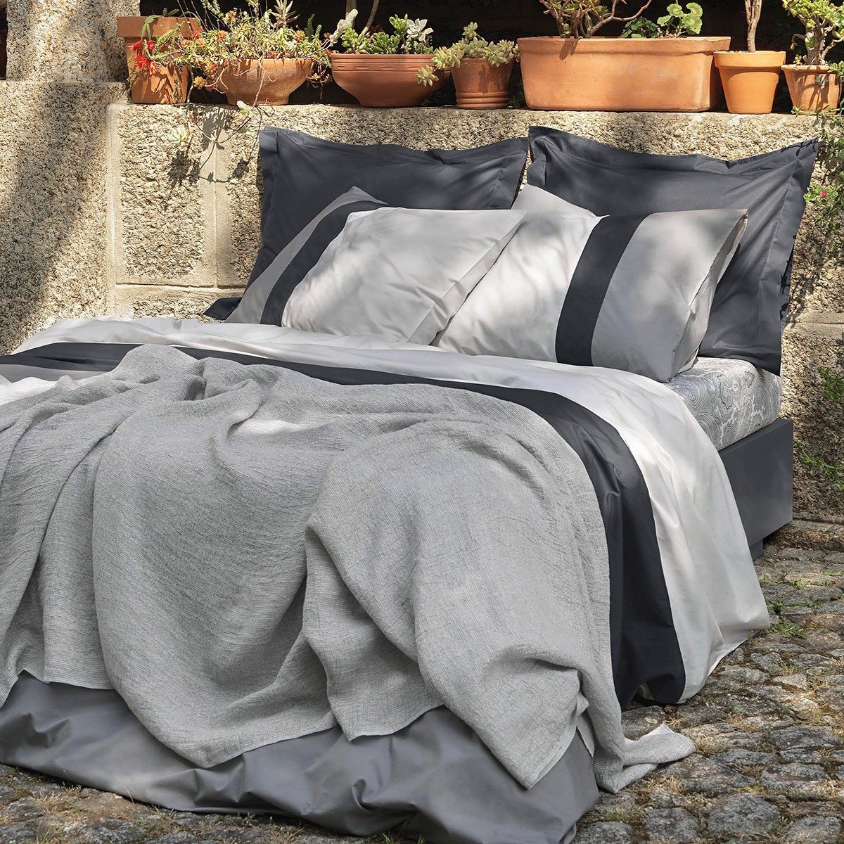 Dommelin Dekbedovertrekset Padua Percal 200TC 140x200/220, Kleur: Olifantgrijs