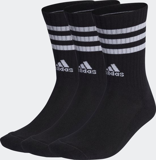 adidas Sportswear 3-Stripes Gevoerde Sokken 3 Paar - Unisex - Zwart - 40-42