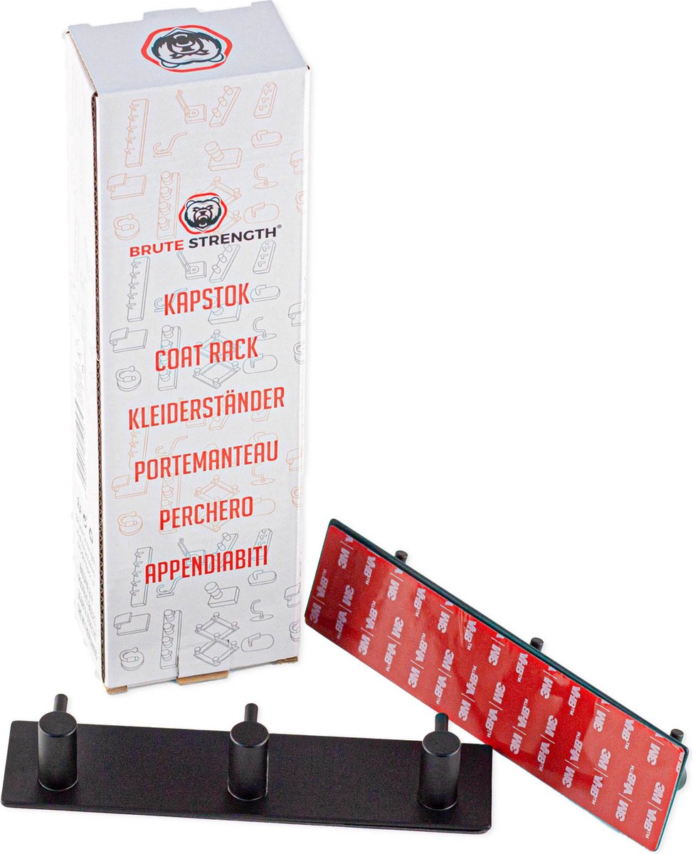Brute Strength - Multifunctionele haak met lederen lus - Naturel - 4X - Kleerhaken garderobehaak campinghaak leer