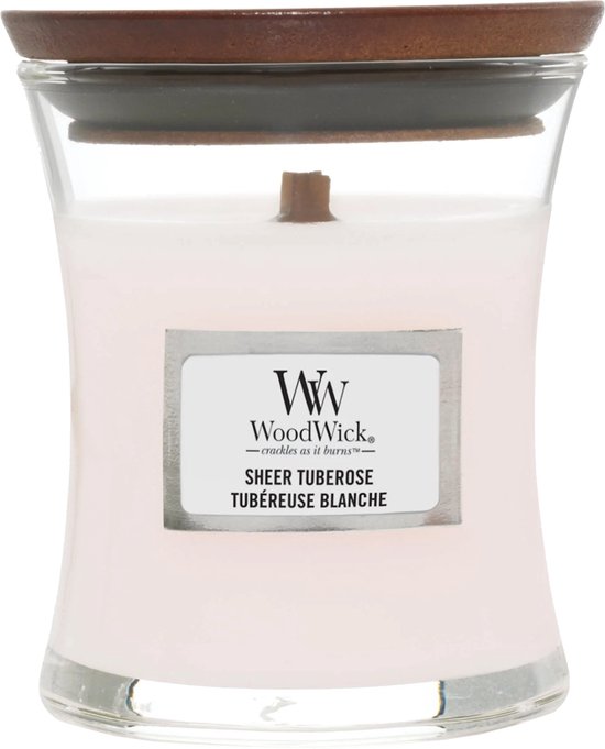 Woodwick Sheer Tuberose Mini Candle - Geurkaars