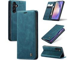Casemania Hoesje Geschikt voor Samsung Galaxy A14 Emerald Green - Dunne Portemonnee Book Case - Slim Wallet Case met Pasjeshouder