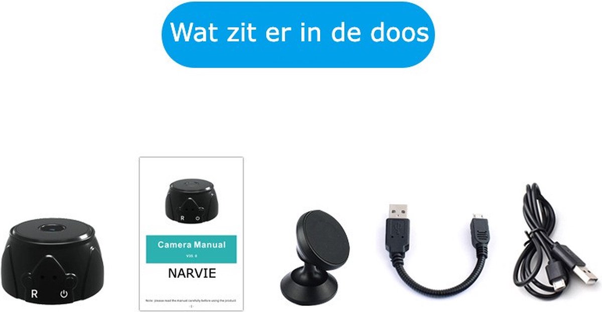 Afbeelding 2 van Narvie Mini Camera 1080p - Spy Camera Wifi met App - Verborgen Camera Beveiliging - Spionage Camera - IP Bewakingscamera - Geheime Camera
