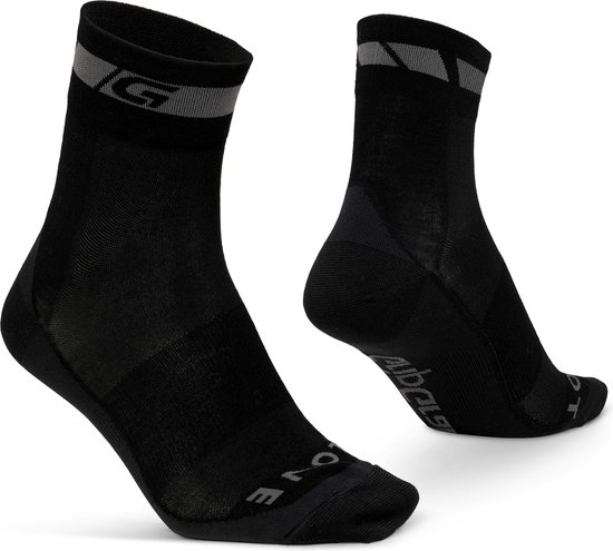 Chaussettes de cyclisme de GripGrab Merino Regular Cut - Taille S - Zwart