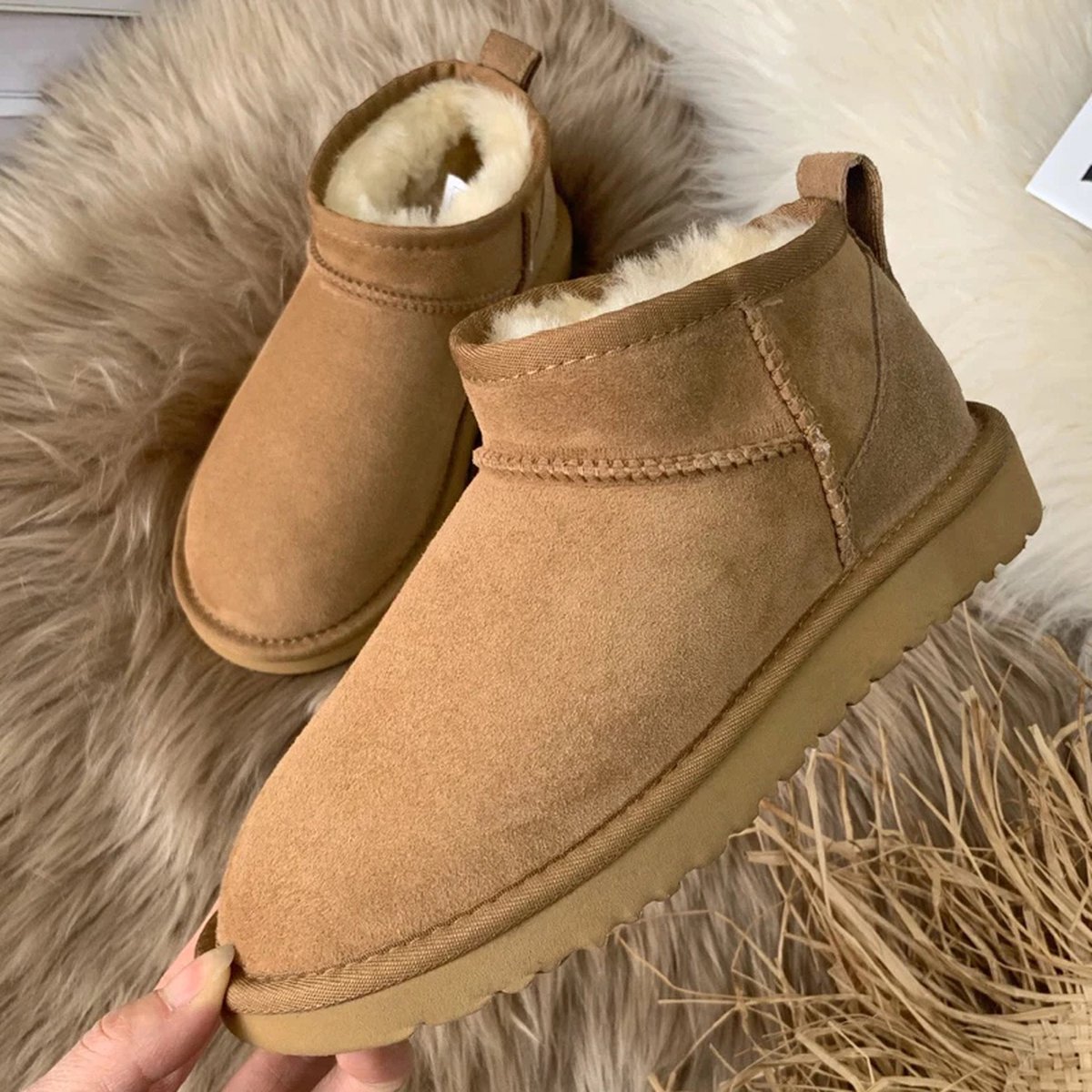 Winterschoenen voor dames en heren, gevoerd, waterdicht, sneeuwlaarzen