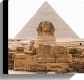 WallClassics - Canvas - Piramide van Chefren - Egypte - 30x30 cm Foto op Canvas Schilderij (Wanddecoratie op Canvas)