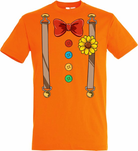 T-shirt kinderen Bretels Kostuum | Carnaval | Carnavalskleding Kinderen Baby | Oranje | maat 104