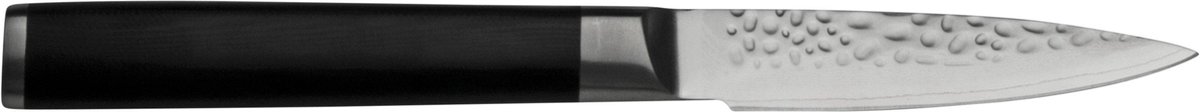 Eden Hammered Damast 2031-109, Officemes 9 cm, Zwart G10 Handgreep, Gehamerd Damaststaal Lemmet, 60 HRC, AUS-10 Damaststaal
